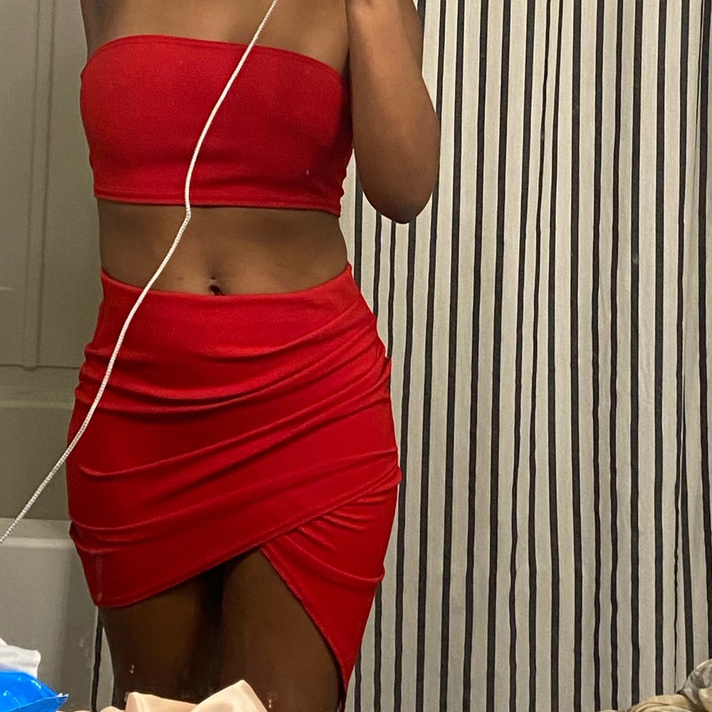 Nasty Gal Wrap Star Bandeau Top + Skirt Set